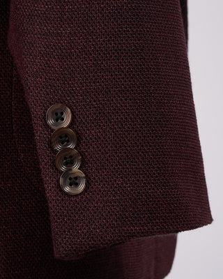 Jack Victor Burgundy Melange Wool Stretch Pique Hampton Sport Jacket Burgundy 9 2259