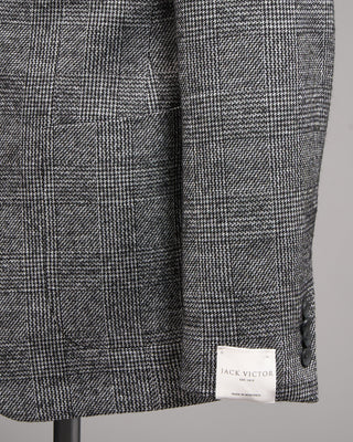 Jack Victor Black  White Prince Of Wales Wool Viscose Stretch Hampton Sport Jacket Black  White 13 5292
