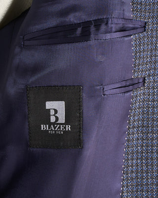 Jack Victor Indigo  Grey Neat Comfort Wool Stretch Hampton Sport Jacket Indigo 8 6523