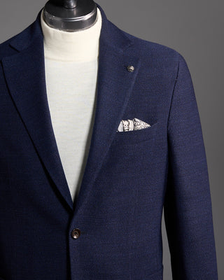 Jack Victor Navy Hopsack Comfortwear Hampton Fit Blazer Navy 6286