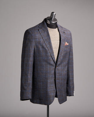 Jack Victor Loro Piana Jersey Subtle Check Sport Jacket Blue  Brown 2 9934