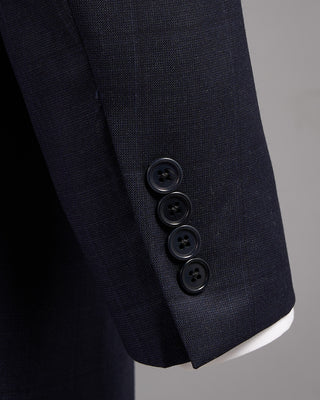 Coppley Super 110s Wool Tonal Navy Birdseye Windowpane Suit Navy 4 2648