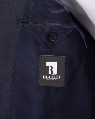 Coppley Super 110s Wool Tonal Navy Birdseye Windowpane Suit Navy 6 2654