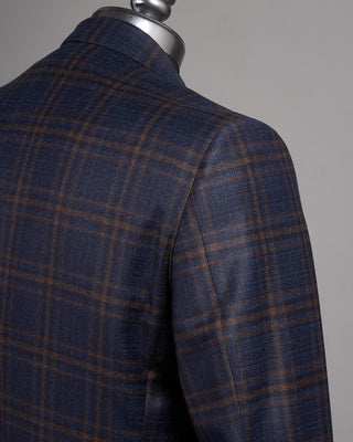 Coppley Super 130s Wool Check Gibson Fit Sport Jacket Navy  Brown 15 2597