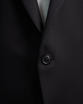 Coppley Solid Black Super 100s Twill All Season Suit Black  1