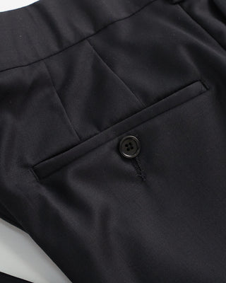 Coppley Solid Black Super 100s Twill All Season Suit Black  9