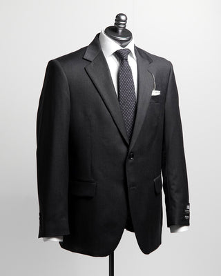 Coppley Solid Charcoal Super 100s Twill All Season Suit Charcoal  8
