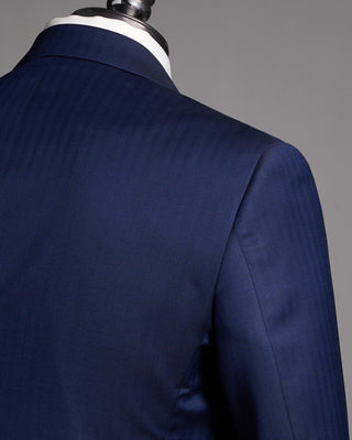Coppley Angelico Platinum140stonal Herringbone Suit Cobalt Blue 11 8959
