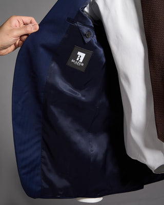 Coppley Angelico Platinum140stonal Herringbone Suit Cobalt Blue 12 8960