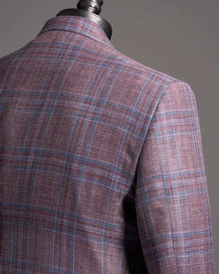 Coppley Loro Piana Summertime Textured Check Sports Jacket Berry 11 7587
