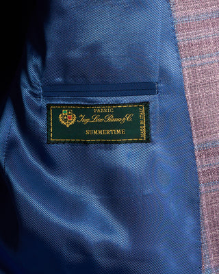 Coppley Loro Piana Summertime Textured Check Sports Jacket Berry 13 7588