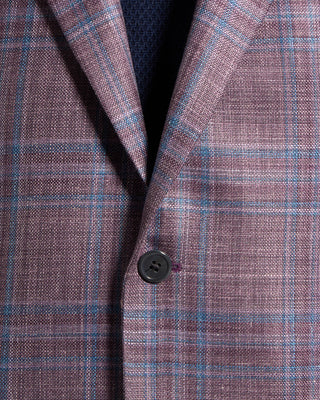 Coppley Loro Piana Summertime Textured Check Sports Jacket Berry 7 7585