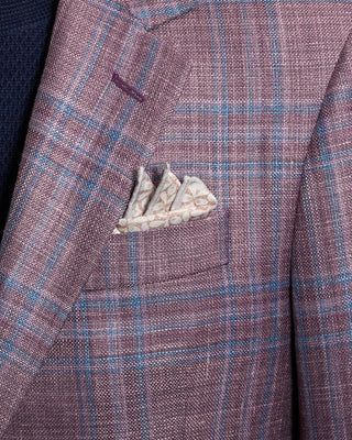 Coppley Loro Piana Summertime Textured Check Sports Jacket Berry 8 7584