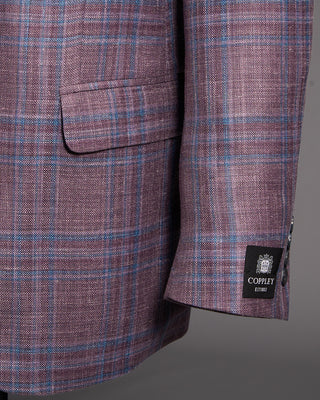 Coppley Loro Piana Summertime Textured Check Sports Jacket Berry 9 7583