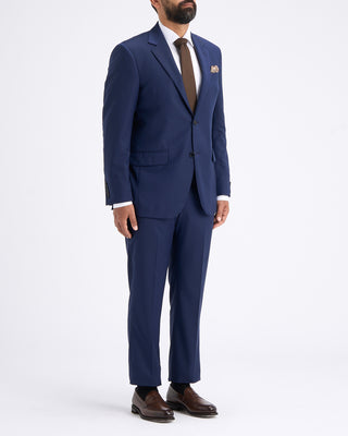 Coppley Angelico Platinum140stonal Herringbone Suit Cobalt Blue 11 11270