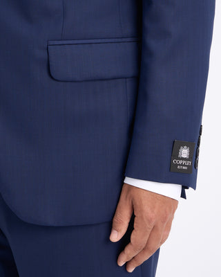 Coppley Angelico Platinum140stonal Herringbone Suit Cobalt Blue 21 11276