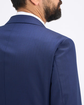Coppley Angelico Platinum140stonal Herringbone Suit Cobalt Blue 22 11275