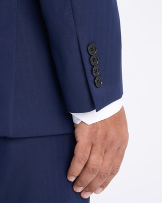 Coppley Angelico Platinum140stonal Herringbone Suit Cobalt Blue 23 11274
