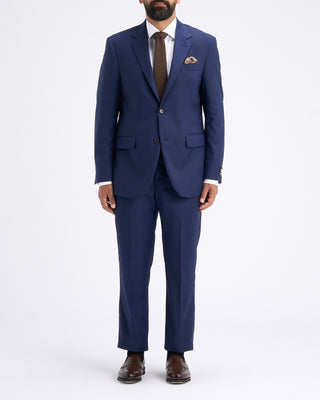 Coppley Angelico Platinum140stonal Herringbone Suit Cobalt Blue 9 11269