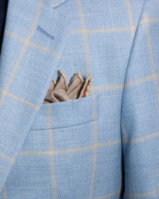 Coppley Drago Textured Windowpane Sports Jacket Light Blue 4 7576