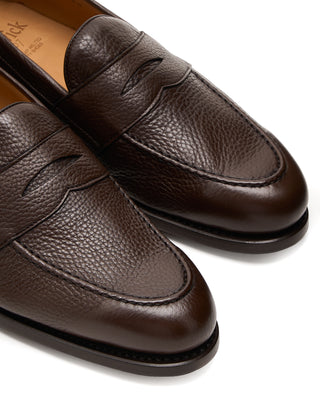 Berwick Chocolate Deerskin Leather Loafer 10 11406