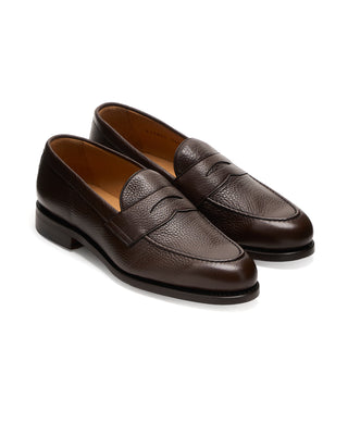 Berwick Chocolate Deerskin Leather Loafer 9 11405
