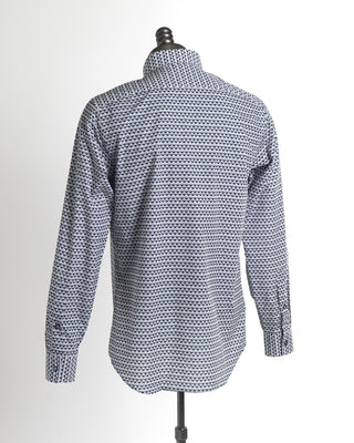 Blazer For Men Navy Abstract Deco Print Cotton Shirt 