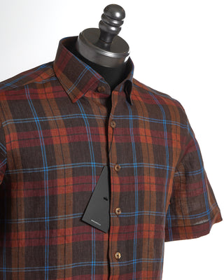 Blazer For Men by Royal Shirt Check Pattern Short Sleeve Linen Shirt 