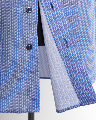 Blazer For Men Geometric Scales Short Sleeve Cotton Shirt