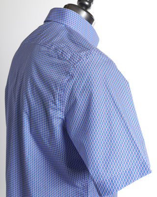 Blazer For Men Blue Geometric Cotton Shirt