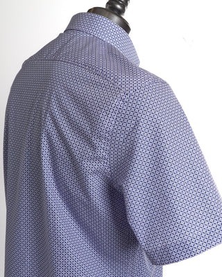 Blazer For Men by Royal Shirt Navy Neat Geometric Short Sleeve Cotton Shirt