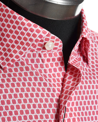 Blazer For Men Fuschia Rings Pattern Short Sleeve Cotton Shirt 