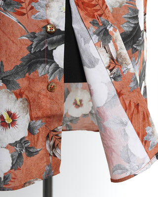 Blazer For Men Vintage Hibiscus Floral Short Sleeve Cotton Shirt