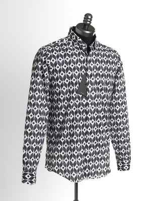 Blazer For Men by Royal Shirt Vintaged Bold Primitive Pattern Black Cotton Shirt