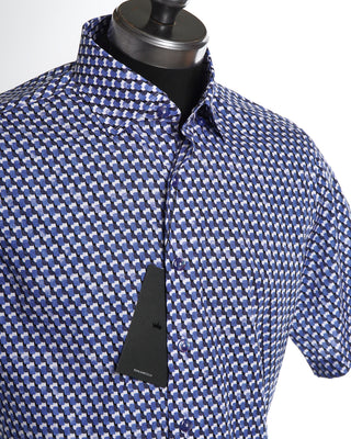 Blazer For Men Watercolour Abstract Short Sleeve Cotton Shirt 