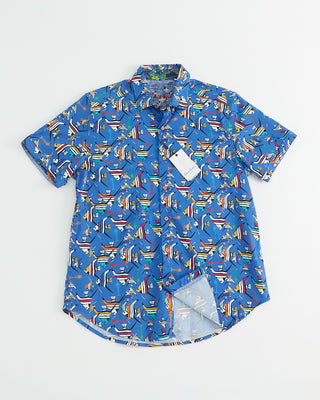 Robert Graham Gone Fishing Classic Fit Short Sleeve Shirt / Blue 1 3