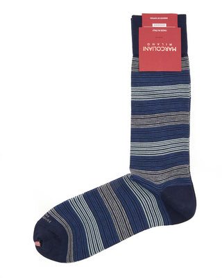 Marcoliani Pima Cotton Scala Stripe Navy / Blue 7832