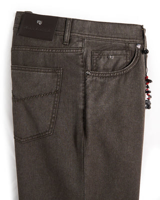 Pescarolo Nerano Stretch Wool 5 Pocket Pants Grey/Brown 11 9300