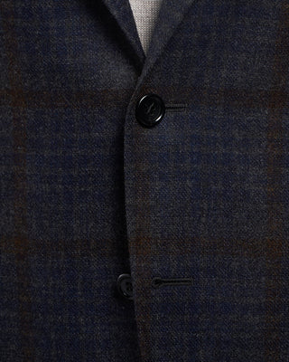 Canali Rich Check Wool Soft Kei Jacket Blue / Grey / Brown 2 2185
