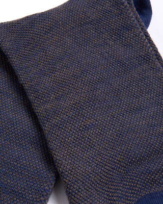 Marcoliani Navy / Brown Extrafine Merino Birdseye Socks Navy / Brown 2 4542