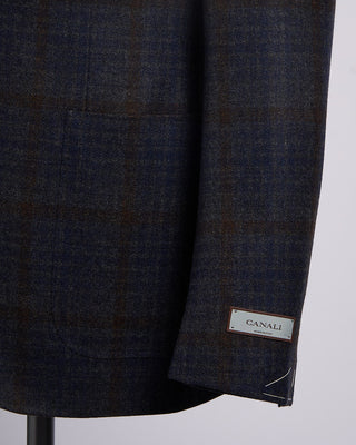 Canali Rich Check Wool Soft Kei Jacket Blue / Grey / Brown 3 2184