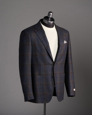 Canali Rich Check Wool Soft Kei Jacket Blue / Grey / Brown 3 6480