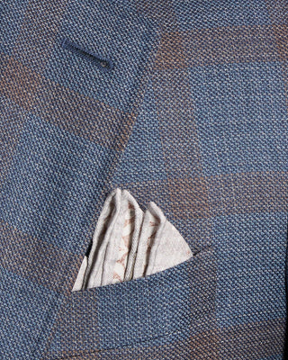 Canali Super 130s Tonal Check Kei Sport Jacket Blue / Grey / Brown 4 8416