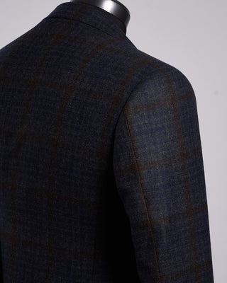 Canali Rich Check Wool Soft Kei Jacket Blue / Grey / Brown 5 2187