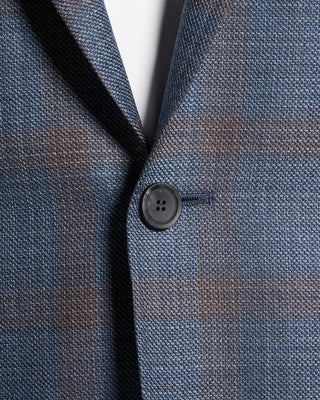 Canali Super 130s Tonal Check Kei Sport Jacket Blue / Grey / Brown 5 8415