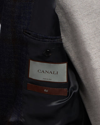 Canali Rich Check Wool Soft Kei Jacket Blue / Grey / Brown 6 2189