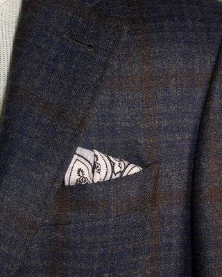 Canali Rich Check Wool Soft Kei Jacket Blue / Grey / Brown 6 6484