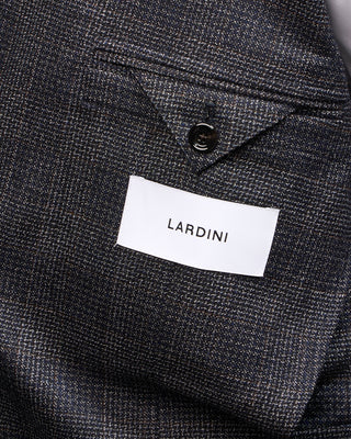 Lardini Natural Stretch Iconic Fit Check Wool Suit Navy / White / Brown 9 4990