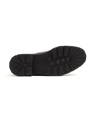 Suede And Leather Lug-Sole Loafer