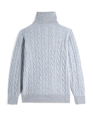 Filippo De Laurentiis Wool/Cashmere Melange Cable Turtleneck 4371